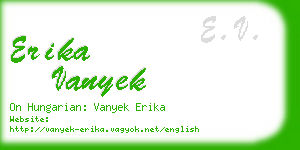 erika vanyek business card